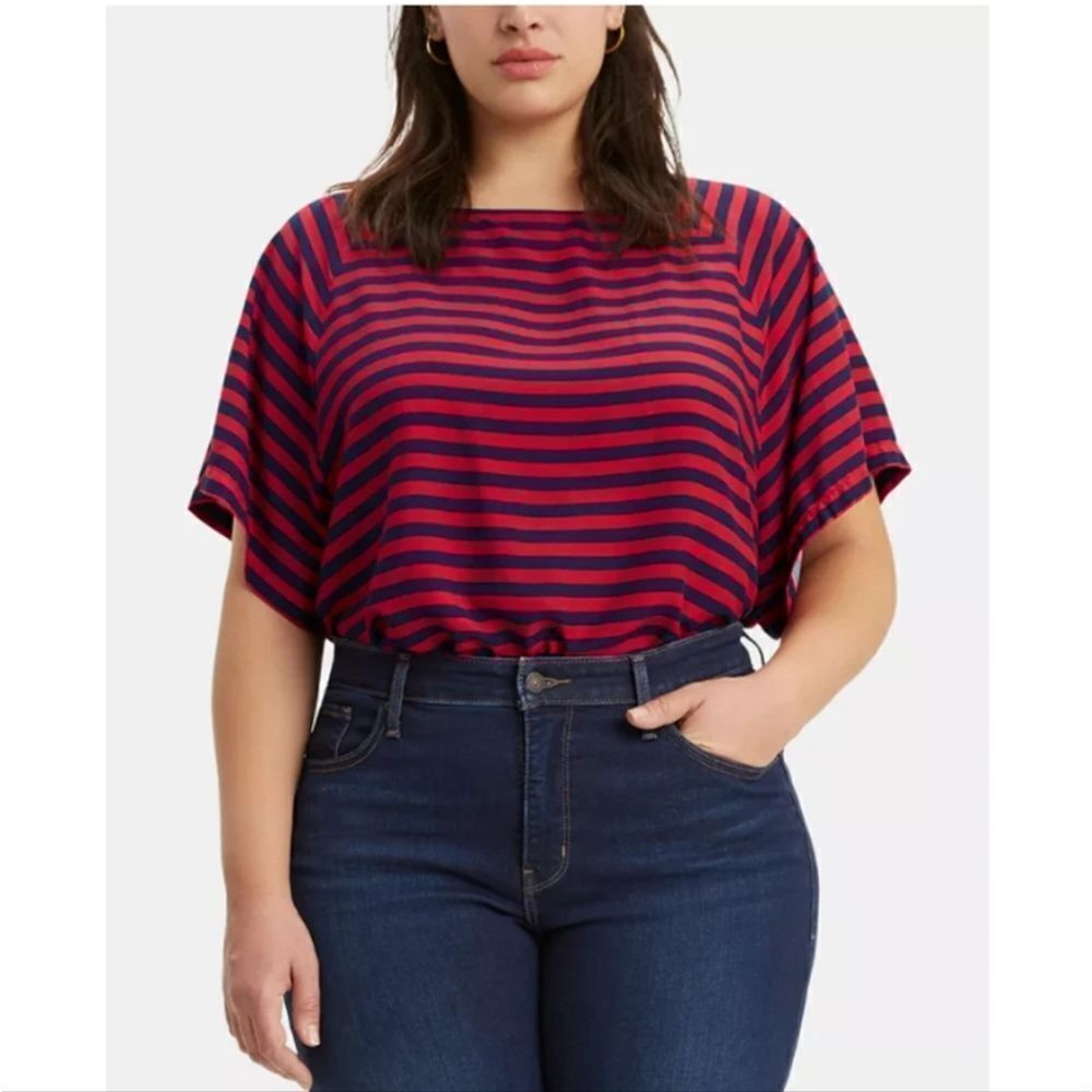 Levi's Blue And Red Striped Top Size XXL